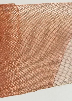 Corrosion Resistant Flat Wire Copper Wire Mesh / Rf Shielding Mesh 1m Roll
