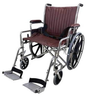 Hand Lock Brake MRI-Safe Wheelchair, Overall Size 100cm×65cm×90cm, Constructed for Secure Patient Transit